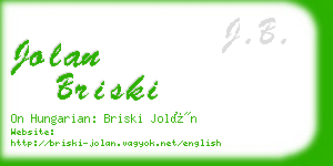 jolan briski business card